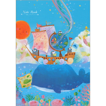 吉田麻乃A5ノート クジラアイランドへの船旅 横罫 NB-14867 ClothesPin 10冊までメール便可能 M在庫