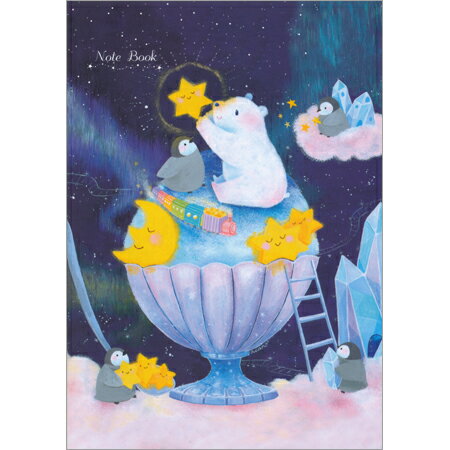 吉田麻乃A5ノート シロクマとペンギンのシャーベットランド 横罫 NB-14870 ClothesPin 10冊までメール便可能 M在庫