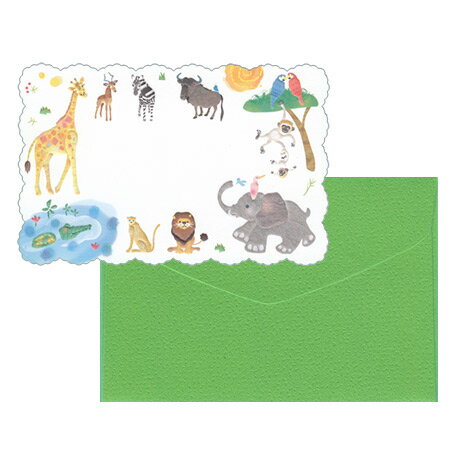 封筒付き多目的カード アニマル カード5枚+封筒5枚 CGC289-2 ※27個までネコポス便可能 クリエイトG M在庫-2-C1