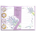 フルリールレターセット ラベンダー 便箋8枚&封筒4枚&ミニカード4枚 EES-833-923 Hallmark 6個までメール便可能M在庫-2-D2