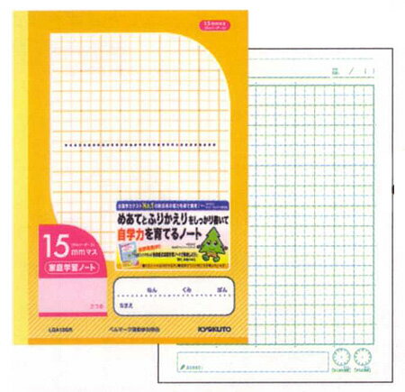 家庭学習ノート 15mmマス・中心リーダー入 B5サイズ LGA15GR キョクトウ 6冊までメール便可能