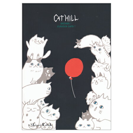 ShinziKatoh キャットヒル B6ノート ブラック 横罫 NT-01062 木野瀬印刷 6冊までメール便可能 M在庫