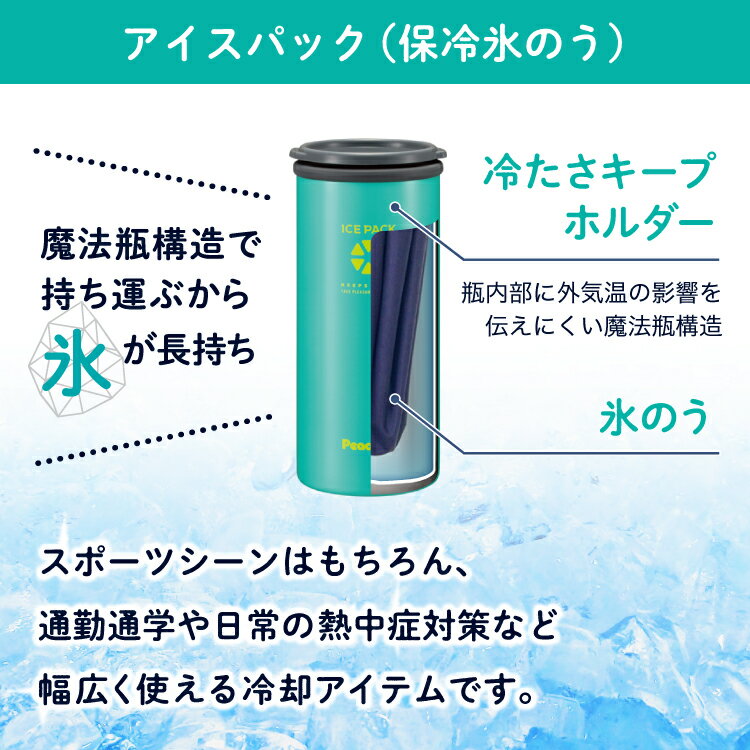 【公式】熱中症対策グッズ 首 グッズ ピーコック アイスパック 氷のう 氷嚢 ひょうのう ゴルフ アイシング スポーツ 結露 しない キャンプ アウトドア アイスバッグ 保冷 ケース 缶ホルダー 500ml クールダウン 長時間 おしゃれ 暑さ対策 冷却 冷却グッズ 発熱 魔法瓶 ABA-51