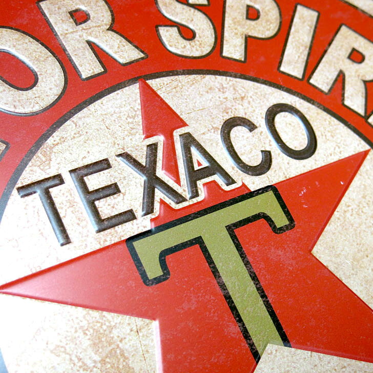 アメリカン雑貨 サインプレート ブリキ看板 丸 TEXACO テキサコ USA ガレージ インテリア アメリカンヴィンテージ BIKE 車 カリフォルニア ダイナー [3]