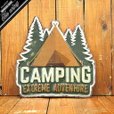 CAMP　アウトドア　OUTDOOR　アメリカン雑貨　サインプレート　看板　CAMPING　キャンパー　登山　Tinプレート　USA ガレージ　壁掛け　インテリア　アメリカンヴィンテージ　カリフォルニア　店舗　壁飾り