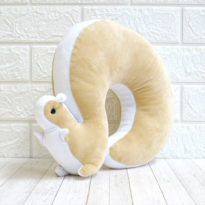 もふもふネックピロー リス トラベルピロー ネックピロー トラベル クッション 飛行機 枕 首枕 旅行用品 旅行グッズ 車 バス リラックスグッズ おうち時間　動物　ネックピロー　旅行まくら the-colors-10001077 the colors サンプル画像2