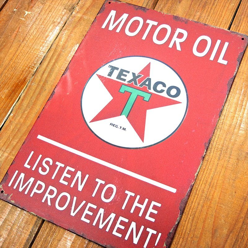 アメリカン雑貨 サインプレート ブリキ看板 TEXACO テキサコ ガレージ インテリア アメリカンヴィンテージ BIKE 車 カリフォルニア ダイナー アメリカンバイク アメリカンクラシック