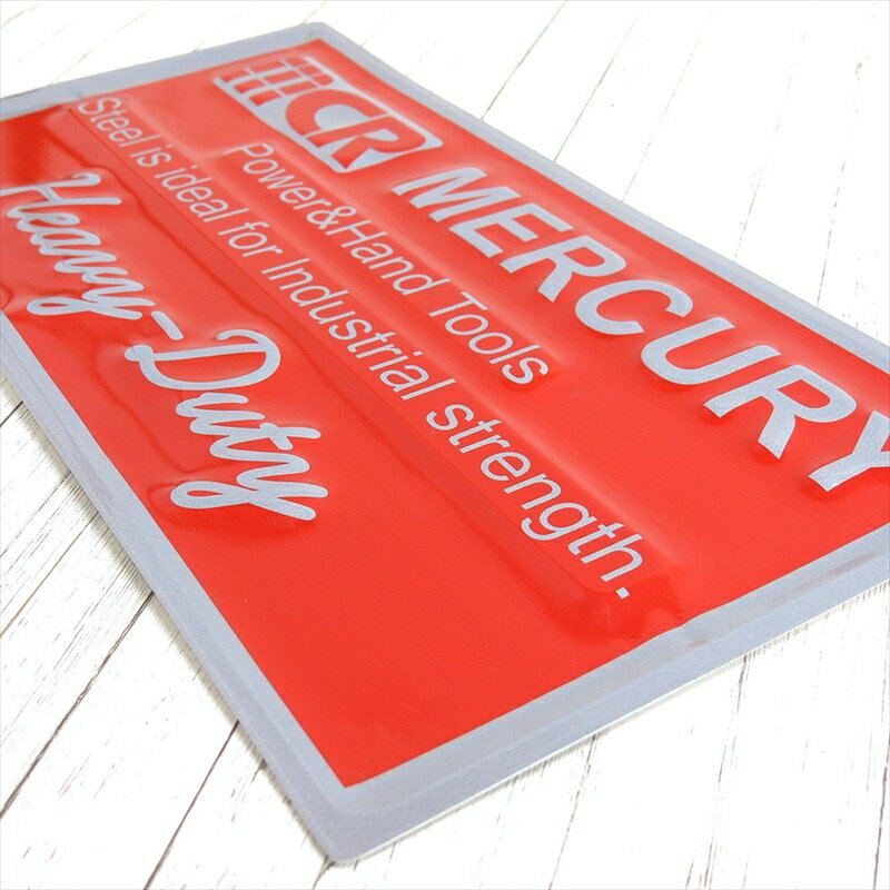MERCURY サインプレート ブリキ看板 アメリカン雑貨 ガレージ マーキュリー 壁掛け エンボス ティンサイン 看板 (レッドタグ) インテリア アメ雑 ルート66 バイク オートバイ BIKE TOOLS ツールキット 車 GAS ダイナー 海外インテリア 人気 [2]