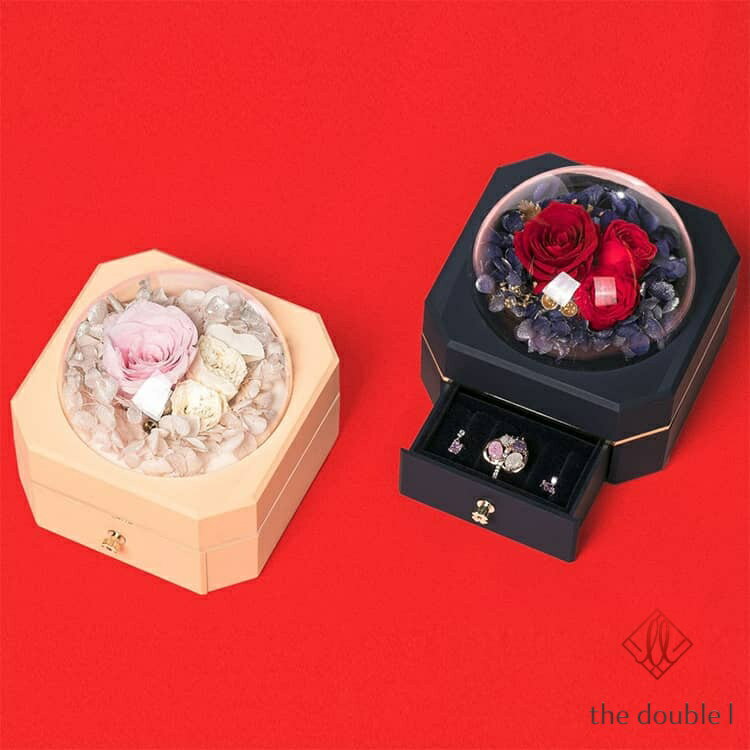 母の日 プリザーブドフラワー ジュエス 大容量 枯れない花 アクセサリーケース 宝...