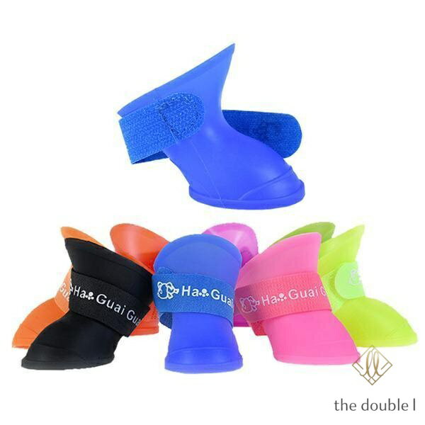Socks - ペット レインブーツ 犬用 ドッグシューズ 靴下 1セット4個入り ペット用　犬の靴 滑り止め 大型犬の靴 靴下 ブーティ
