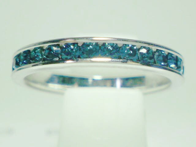 フルエタニティリング ( ブルートパーズ) ラインストーン 【メール便対応可】