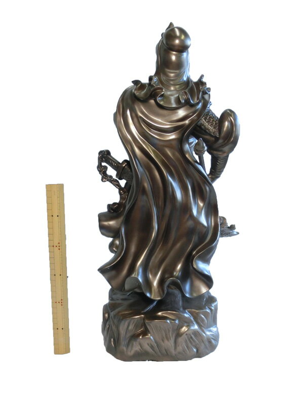 銅練樹脂製 特大 関羽 像 (高さ約54.0cm) ズッシリ重量！ずっしり幸運!?＜風水グッズ・開運グッズ・幸運の置物＞ 三国志 関羽雲長 関雲長 劉備 張飛 桃園の誓い