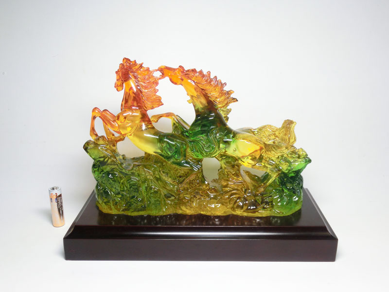 【現品限り】 瑠璃色 巴馬 (高さ約20.5cm) 樹脂製 ＜風水グッズ・開運グッズ・幸運...