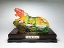 アウトレット【現品限り】 瑠璃色 虎嘯河山 (高さ約25.0cm) 樹脂製 (こしょうかざん)＜風水グッズ・開運グッズ・幸運の置物＞ とら トラ 虎 寅 2022年 令和4年 正月飾り 縁起物 置物 虎の置物 タイガー 台座に傷アリの商品画像