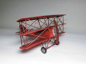 アンティーク調 複葉機 フォッカーDr.1 (赤) ☆ ブリキのおもちゃ 【 インテリア飛行機 歴史ある戦闘機 】 戦闘機 模型 Fokker Dr.1