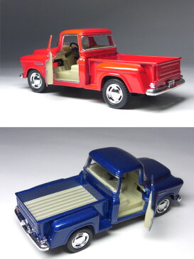 シボレー3100 ピックアップトラック（1955）1／32サイズ【 プルバック式 ダイキャストミニカー 世界の名車シリーズ】Chevrolet Stepside Pick up Truck ステップサイド ミニカー インテリア プルバックミニカー