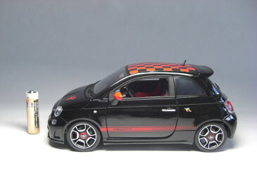 フィアット アバルト 500 (黒＆赤チェック) 1/18 サイズ【 インテリアカー ・世界の名車シリーズ】 Fiat ABARTH 500（Black&Red）2007年モデル