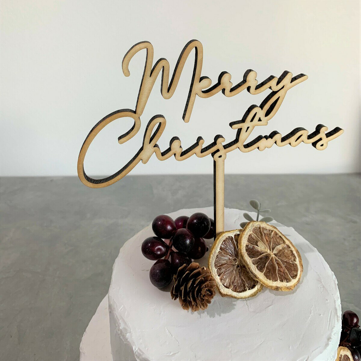 メリークリスマス ケーキトッパー クリスマスプレゼント クリスマスフォト メリークリスマス クリスマスケーキ クリスマスケーキ デコレーションケーキ wood caketopper 木製ケーキトッパー【MerryChristmasケーキトッパー】のサムネイル