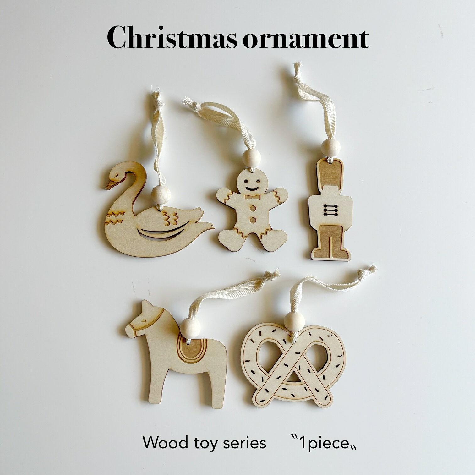 wood toy　クリスマスオーナメント 単品販売 8種類 クリスマス限定 予約販売 クリスマスツリー クリスマスプレゼント クリスマスフォト メリークリスマス ウッドオーナメント クリスマス飾り 木製オーナメント ネコポス対応【wood toyオーナメント 単品販売】のサムネイル
