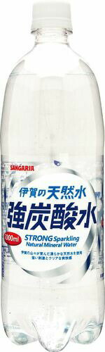 サンガリア　伊賀の天然水強炭酸水 1000ml　まとめ買い（×12）(n)