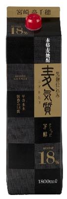 (2本売り）高千穂酒造 麦気質パック18° 1800ml まとめ買い(×2) | 4963265464016(405588)(n)