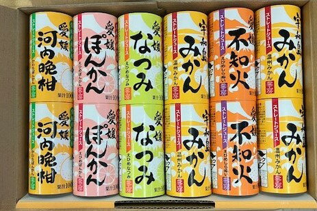 愛媛県産 柑橘ジュース 5種詰め合わせ 125ml×12本セット 愛工房 | カートカン 河内晩柑 ぽんかん なつみ 不知火 みかんのサムネイル