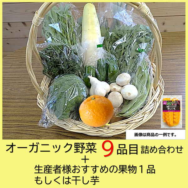 オーガニック野菜詰め合わせセットD(野菜9品目+果物or干し芋)