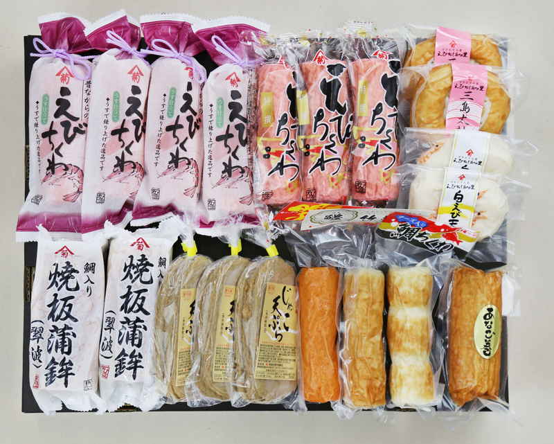 彩(いろどり) (青木かまぼこ店)| 練物 魚介類 海産物 海老ちくわ じゃこ天 えび天