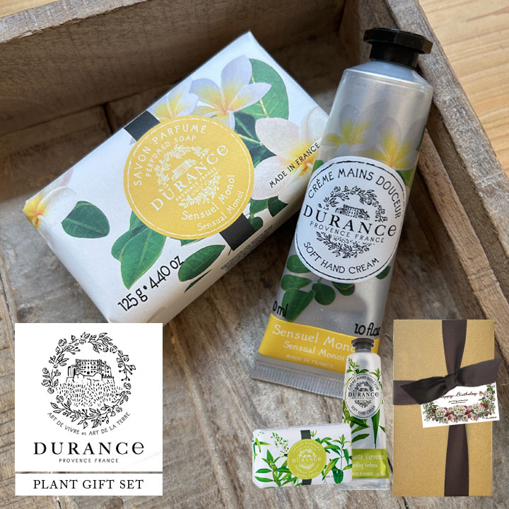 DURANCE PLANT ハンドクリーム ＆ ソープ ギフトセット （GIFT BOX ラッピング・メッセージカード付き）フランス製 保湿クリーム 石鹸 デュランス プラント