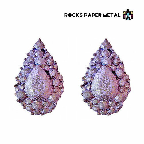 ROCKS PAPER METAL ビジュー ドロップ ストーン ピアス ≪パープル≫ 【送料無料】【ピアス】【アクセサリー】【あす楽対応】