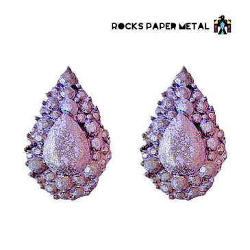 ROCKS PAPER METAL ビジュー ドロップ ストーン ピアス ≪パープル≫ 【送料無料】【ピアス】【アクセサリー】【あす楽対応】