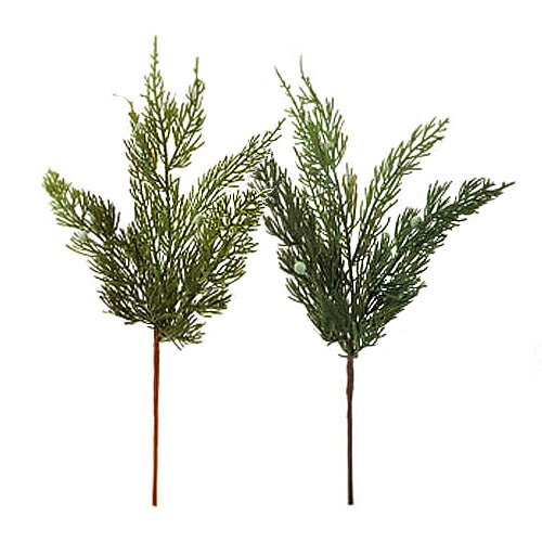 造花 ヒバベリー ピック （グリーン / ライトグリーン） 全長35cm 観葉植物 シルクフラワー アーティフィシャルフラワー リーフ アートグリーン 【アートフラワー】