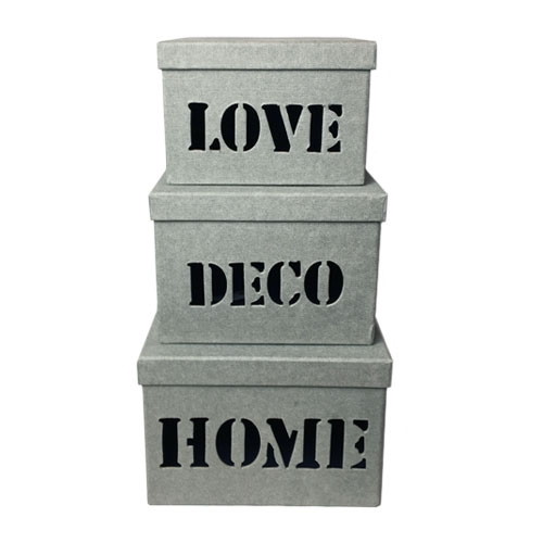 ストレージボックス 3個セット 「HOME DECO LOVE」 収納 ボックス 見せる収納 【あす楽対応】