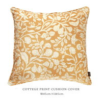 COTTEGEボタニカルプリントクッションカバー≪ピンクベージュ≫45cm中綿用プランツファブリック【メール便可170円】【手洗い可能】【あす楽対応】
