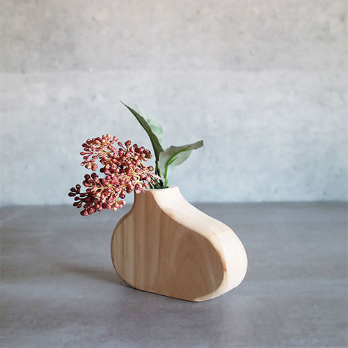 welms Wooden Vase ウッドベース (A)ナチュラル ミニ 木製 フラスコ 花器 一輪挿し 花瓶 インテリア 【あす楽対応】 [3]