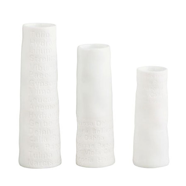 ミニ フラワーベース 3点セット 「MINI VASES SET OF 3」 （WHITE）せっ器 一輪挿し 花器 花瓶 ディスプレイ インテリア【あす楽対応】 1