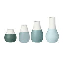 ミニ フラワーベース 4点セット（BLUE）「MINI PASTEL VASES SET OF 4」 せっ器 一輪挿し 花器 花瓶 ディスプレイ インテリア【あす楽対応】