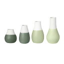 ミニ フラワーベース 4点セット(GREEN)「MINI PASTEL VASES SET OF 4」 せっ器 一輪挿し 花器 花瓶 ディスプレイ インテリア