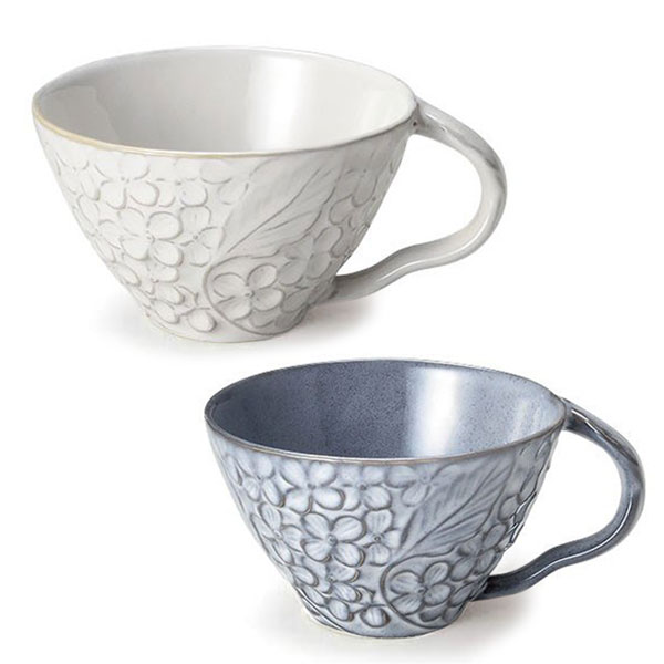 Lien スープカップ ≪ホワイト / グレー≫ 330ml 美濃焼 日本製 リアン 食器 ティーカップ 小鉢 スープボウル テーブルウェア 【電子レンジ対応・食洗器対応】