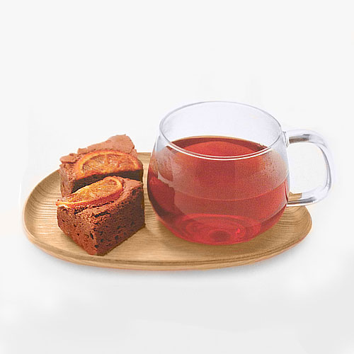 FIKA カフェスイーツ カップ＆プレートセット 耐熱ガラス 天然木トレー グラス カフェ コップ デザート 350mlのサムネイル