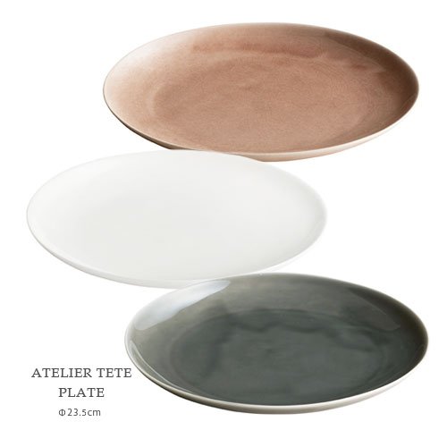 ATELIER TETE プレート 23.5cm 日本製【食器 お皿 平皿 大皿 メイン プレート 日本製 おしゃれ シンプル 白 ギフト】【電子レンジ・食器洗浄機 対応】のサムネイル