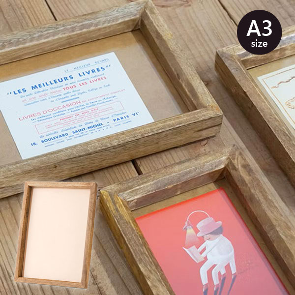 木製 フォトフレーム ( A3 ) 写真立て フォトスタンド ピクチャフレーム 縦横使用可 壁掛け 写真 天然木 角形 北欧 玄関 賃貸 一軒家 新築 模様替え リビング 玄関 寝室 一人暮らし 新生活 インテリア ナチュラル シンプル 素朴