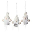 NOEL ホワイトニット サンタ オーナメント (3デザインセット) サンタクロース クリスマスツリー インテリア 雑貨 ディスプレイ X'MAS 【 クリスマス雑貨 】【メール便可220円】