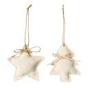 NOEL リネン オーナメント (スター / ツリー) 布製オーナメント アイボリー インテリア 壁掛け ディスプレイ 【クリスマス雑貨】【メール便可220円】