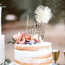ケーキトッパー お誕生日 「happy birthday」 ケーキピック (2本セット) 飾り 飾りつ付け 装飾 木製 バースデーケーキ フォトプロップス デコ...