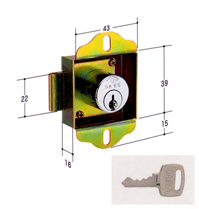 【12/1限定!! 全品P10倍】DAIYA DB書庫錠 KR-47 キー2本付【Kシリーズ KR47】【メンテナンス部品】