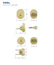 【当店限定!!毎日ポイント10倍】TOSTEM ドア錠セット DAEZ015 ゴールド色 キー3本付 GOAL 6ピンシリンダー仕様 TGG QDA344 + ...