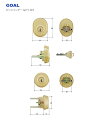 TOSTEM ドア錠セット DAEZ015 ゴールド色 キー3本付 GOAL 6ピンシリンダー仕様 TGG QDA344 + TGP QDA342 2個同一キー【GCY-85】【LIXIL トステム メンテナンス部品】