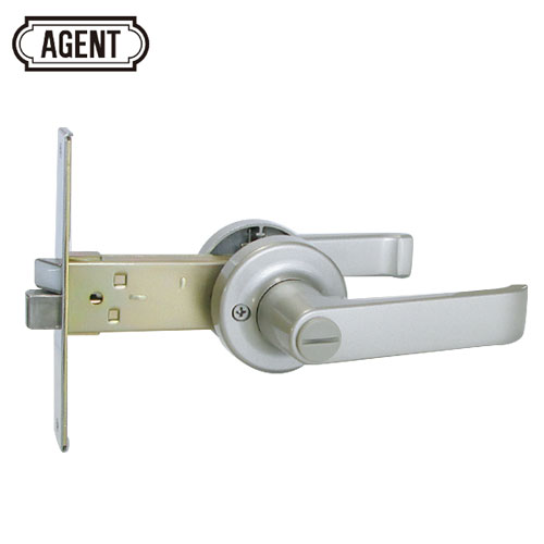 AGENT LB-1000 浴室 間仕切り レバーハンドル錠　ドアノブ 交換 取替え【バックセット100mm】【内側:サムターン／外側:非常開錠装置】