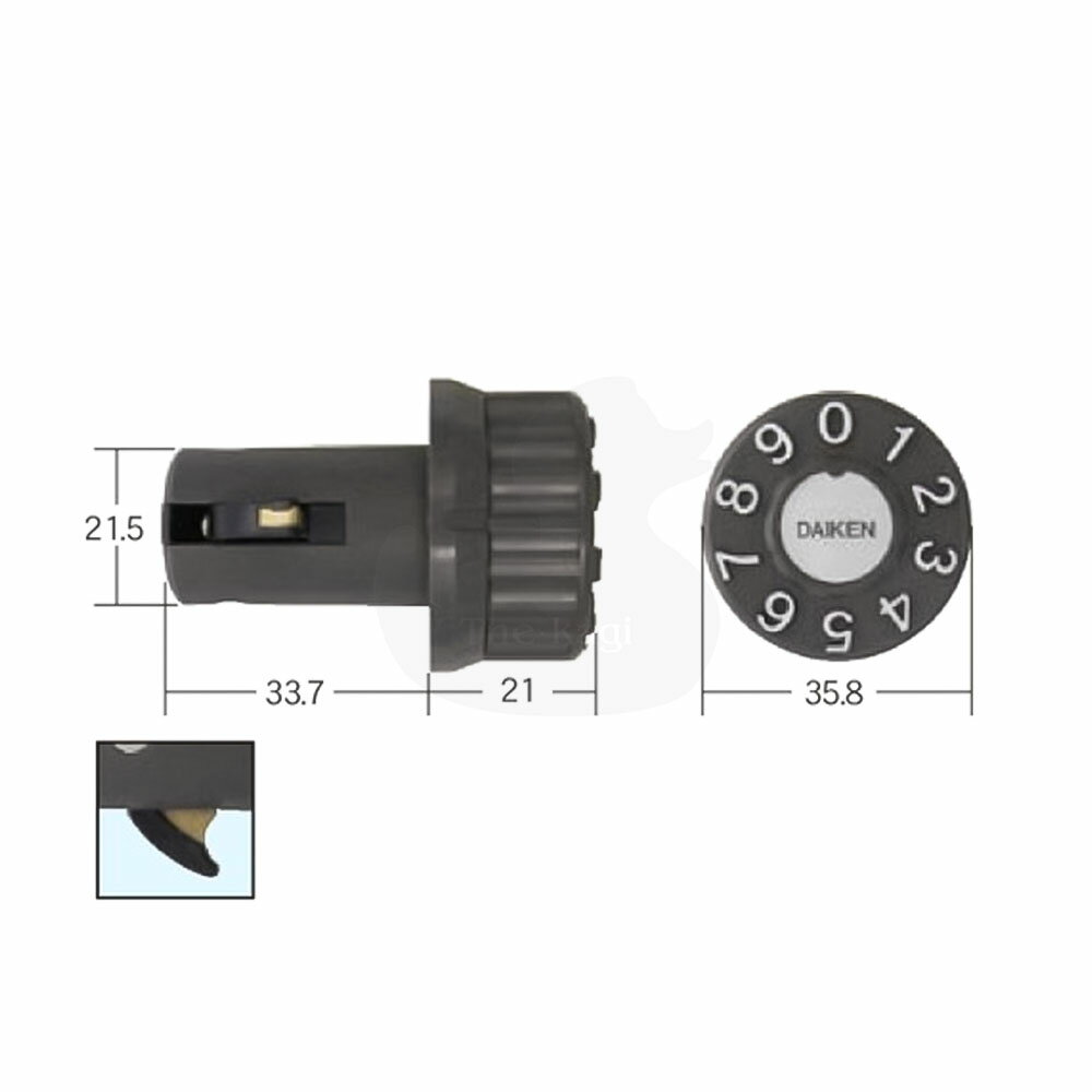 【10/9 01:59迄 全品P10倍】DAIKEN ダイヤル錠 横ラッチ【FUKI PJ-47】【ダイケン ポスト錠 メンテナンス部品】